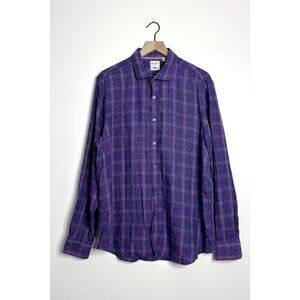 BAIRD MCNUTT Linen Plaid Button Down Shirt
